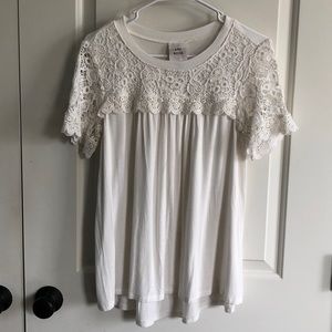 Lace top ivory tee